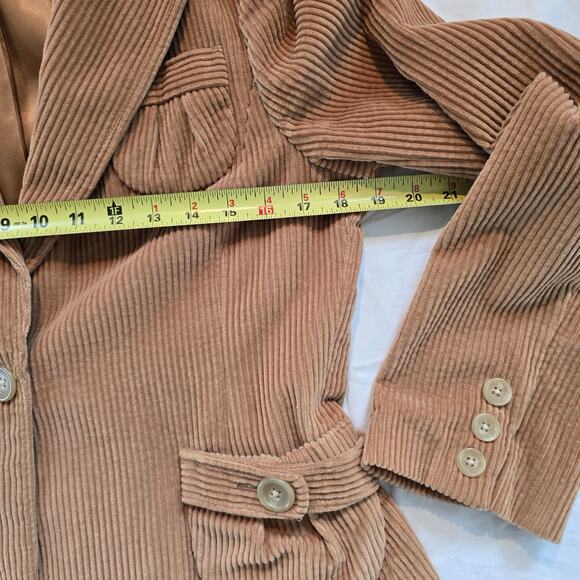Banana Republic Wide Wale Corduroy Blazer Size 10 Khaki Retro Rockabilly Classic - Picture 4 of 6